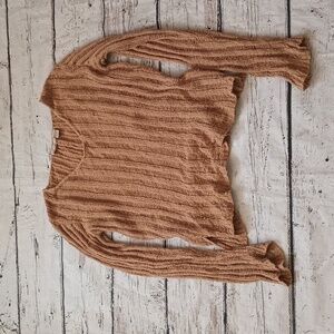 Putomayo Vintage Tan Cotton Loose Knit Cotton Slubby Sweater S